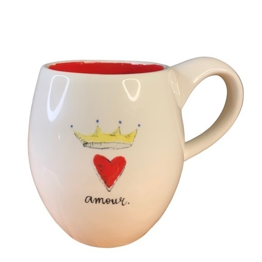 Coffee Tea Mug Amour with Crown White Coffee Mug by Magenta Exclusive